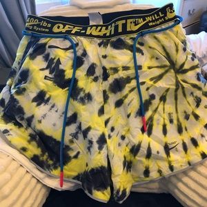 Off white Nike shorts
